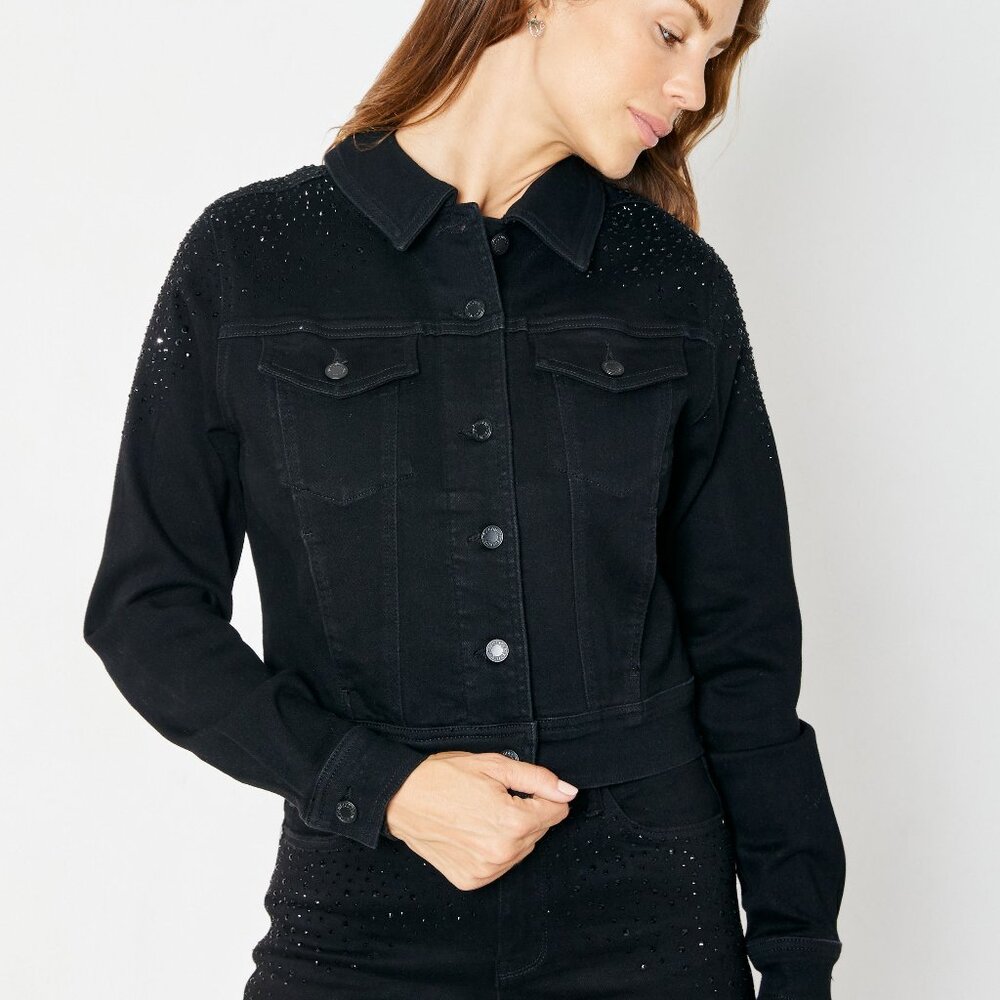 After Midnight Black Denim Sparkle Jacket